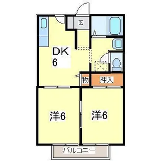 日詰駅前プチメゾンII【2階】の間取り