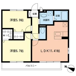 レセンテ梅が丘II【2階】の間取り