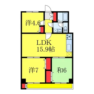 興栄マンションしらはた【2階】の間取り