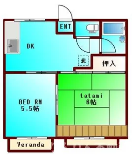 ハイツ森A・B【1階】の間取り