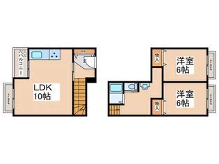 中津リバーサイドコーポB棟の間取り