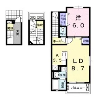 ラスパシオ【3階】の間取り