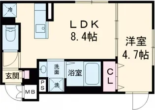 プラティーク旗の台ヒルサイド【2階】の間取り