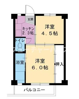 ビレッジハウス美野里2号棟【4階】の間取り