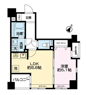 1LDKの間取り画像