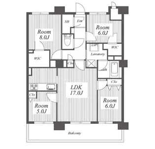ロイヤルパークスERささしま【18階】の間取り