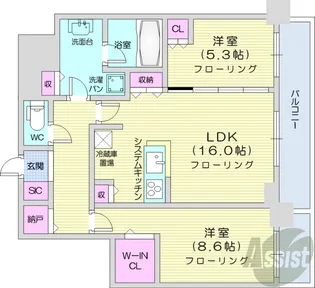 ONE札幌ステーションタワー【44階】の間取り