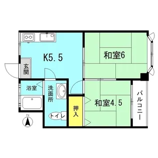 向山コーポ【4階】の間取り