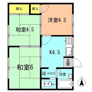 ハイツ中野【1階】の間取り