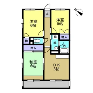 ビューリバー豊成【2階】の間取り
