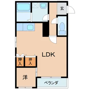 富山県魚津市木下新【アパート】の間取り
