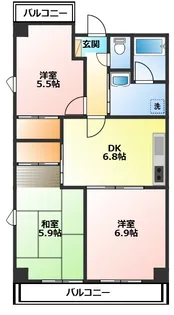神奈川県小田原市城山2【マンション】の間取り