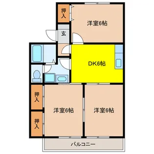 コーポイーストサイドB【1階】の間取り