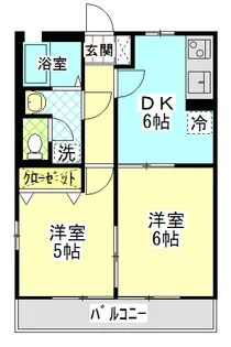 青山コーポC【1階】の間取り