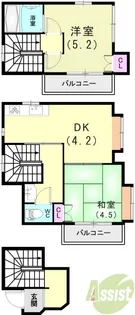 オレスコート板宿【1階】の間取り