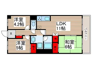 ルネ新行徳B【4階】の間取り
