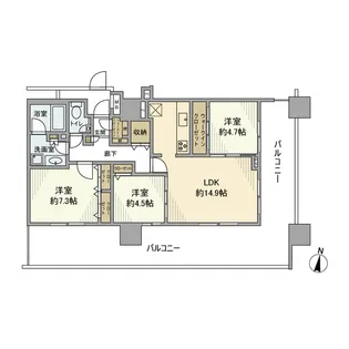 イニシア新川崎【10階】の間取り