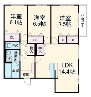 メゾン・ド・サムディ【3階】の間取り