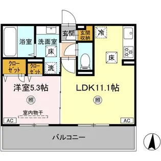 熊本県熊本市南区野田1【アパート】の間取り
