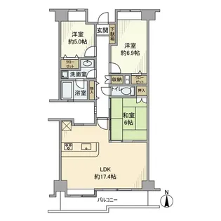 東京都大田区南千束2【マンション】の間取り