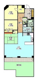 レインボー平田【1階】の間取り