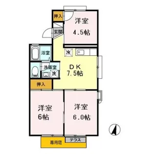 セジュールHiro B棟【1階】の間取り