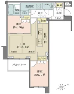 プラウド駒込ディアージュ【3階】の間取り