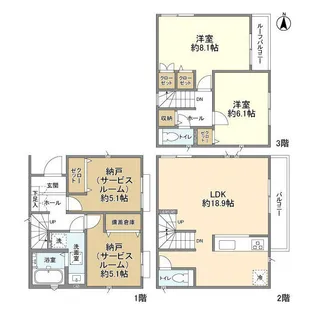 埼玉県さいたま市緑区東浦和6【一戸建】の間取り