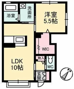 シャーメゾン ミルレ・ローゼ【1階】の間取り