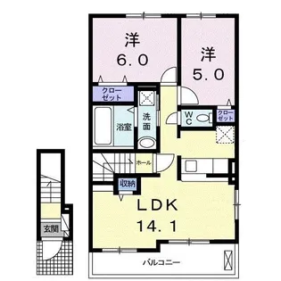 ラ・ペール【2階】の間取り