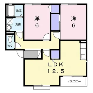 ウィンディア吉田【2階】の間取り