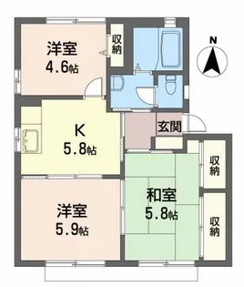 グランドール北町B【2階】の間取り