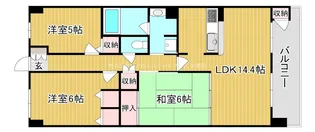 ユニハイム草津フレッシア【6階】の間取り