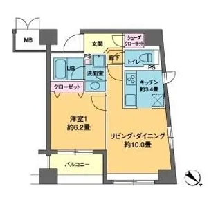カスタリア茅場町【7階】の間取り