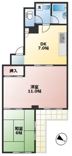 城北ハイツ【4階】の間取り