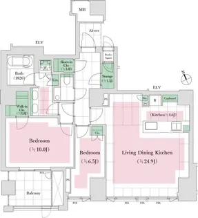 パークマンション鳥居坂【1階】の間取り