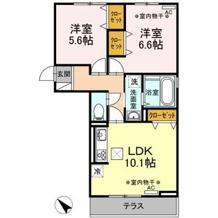 グラテナート【3階】の間取り