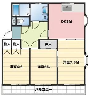 ニューシティ上西【3階】の間取り