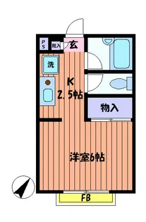 ローズヴィラ国立A棟【2階】の間取り