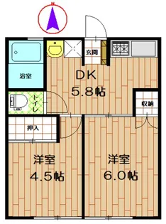 シティハイムせきやま【1階】の間取り