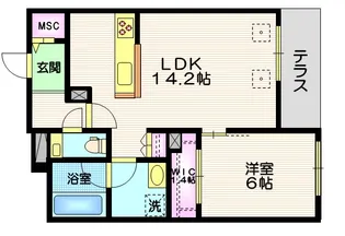 ガーデンコート大崎【1階】の間取り