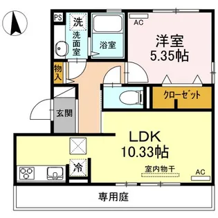 グリーンパーク大善寺V【1階】の間取り