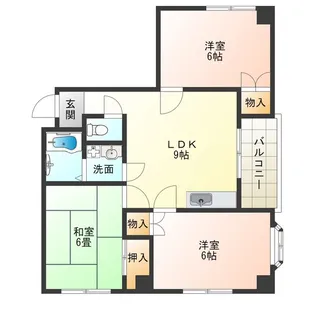 第3ハイツ卓【4階】の間取り