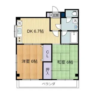 コスモプラザ【2階】の間取り