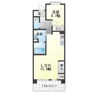 アーバンラフレ虹ヶ丘西6号棟【4階】の間取り