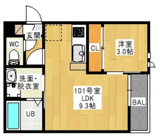 GRANDTIC 南方【1階】の間取り