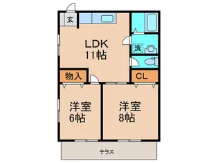 サーフサイドビル海老津【1階】の間取り