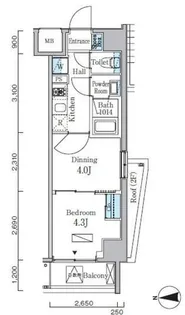 プライマル門前仲町【7階】の間取り
