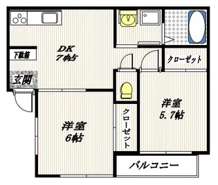 コーワハイツII【1階】の間取り