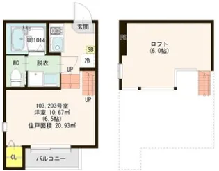 プランドール太子堂【2階】の間取り